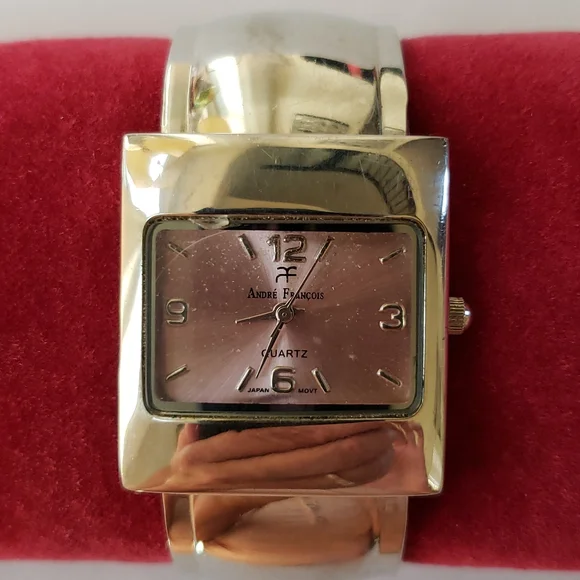 Anne Francois wrist Watch Quartz Purple Beaded Watch: Andre Francois, Silver Finish Stretch  main image 3
